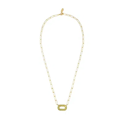 Artē Madrid Women's Toggle Puffy Oval Link Necklace - Yellow
