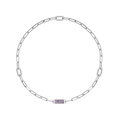 Artē Madrid Women's Toggle Reversible Link Necklace & Bracelet - Lavender Purple