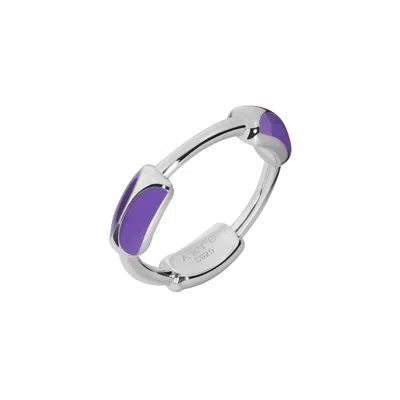 Artē Madrid Women's Toggle Sculpted Dome Ring - Opulence Purple