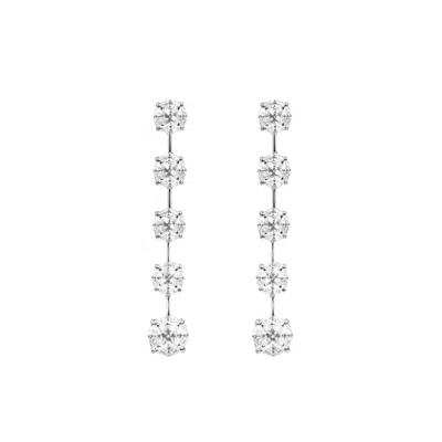 Artē Madrid Women's White Gemma Cascading Dangle Earrings