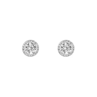 Artē Madrid Women's White Gemma Round Earrings - Clip-on In Metallic