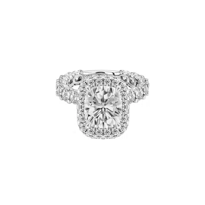 Artē Madrid Women's White Simple Elongated Cushion-cut High-set Pavé Ring