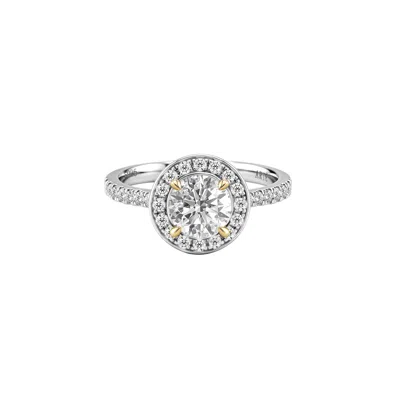 Artē Madrid Women's White Simple Round Cathedral Pavé Ring