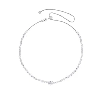 Artē Madrid Women's White Whisper Of Love Tennis Necklace & Head Chain - With Interchangeable Gemstone Pendants
