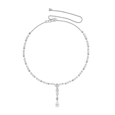 Artē Madrid Women's White Whisper Of Love Two-way Tennis Necklace & Head Chain In Silver