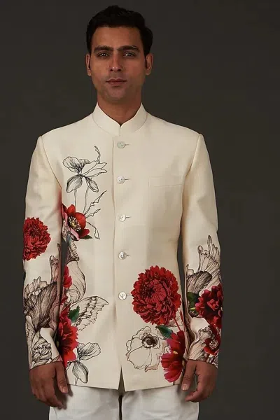 Pre-owned Art Men 2pc Country Western Floral Embroidered Wedding Cocktail & Prom Outfits In Lovry