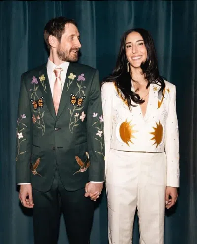 Pre-owned Art Mens Green Custom Made 2pc Western Wedding , Prom And Cocktail Pys