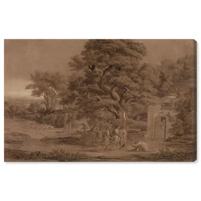 Art Remedy Abraham And Three Angels Canvas Vintage Landscape Art By  In Wrapped Canvas