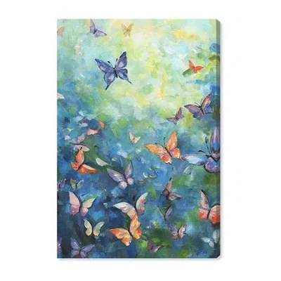 Art Remedy "aesthetic Butterflies" Giclee Animals Canvas Art In Green