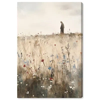 Art Remedy Ambling Monk Canvas Religious Art Print By  In Gallery Wrapped