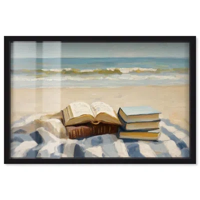 Art Remedy Beach Reading Shadowbox Print Coastal Art By  In Black