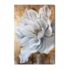 Art Remedy "bloom White Petals" Giclee Floral And Botanical Canvas Art In Yellow