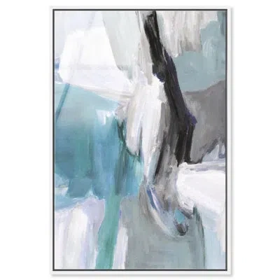 Art Remedy Blue Breakthrough I - Ira Colmeva Framed Acrylic Abstract Oversized Print By , White Frame In Multi