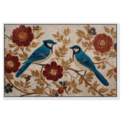 Art Remedy Blue Jays Ii Vintage Floral Art Canvas Print By  In Gallery Wrapped