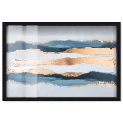 Art Remedy Blue Ridge Ii Shadowbox Print Blue Wall Art By  In Black