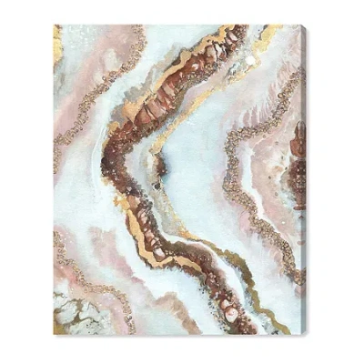 Art Remedy "blush Geode" Giclee Abstract Canvas Art In Pink