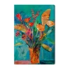 Art Remedy "bold And Bright Flower Vase" Giclee Floral And Botanical Canvas Art In Blue