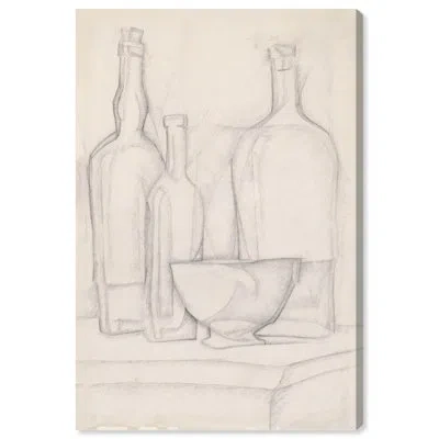 Art Remedy Bottles And Bowl Canvas Farmhouse Floral Art By  In Wrapped Canvas