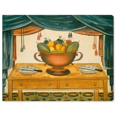 Art Remedy Bowl Of Fruit 1930 Canvas Vintage Farmhouse By  In Wrapped Canvas