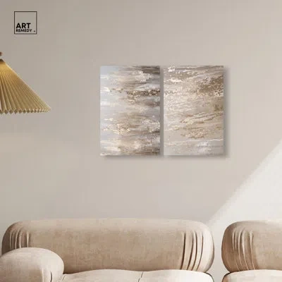 Art Remedy Bronze Fissure Set Canvas Set Of 2 Geode Art Sets By  In Wrapped Canvas
