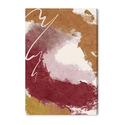 Art Remedy "burgundy And Cork" Giclee Abstract Canvas Art In Brown