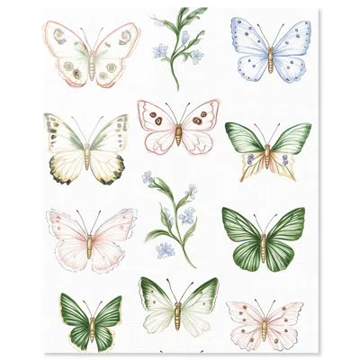 Art Remedy Butterfly Collection Acrylic Print Floral Art By  In Blue