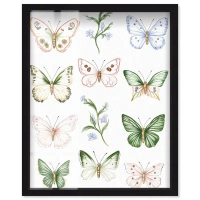 Art Remedy Butterfly Collection Shadowbox Print Floral Art By  In Black