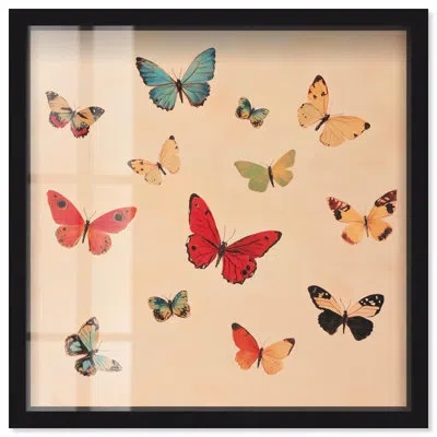 Art Remedy Butterfly Gentle Garden Shadowbox Print Fashion Floral Art By  In Black
