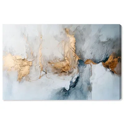 Art Remedy Canvas Of Golden Shades Canvas Blue Wall Art By  In Wrapped Canvas