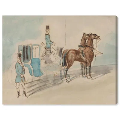 Art Remedy Carriage And Groom Spring Canvas Vintage Art Prints By  In Wrapped Canvas