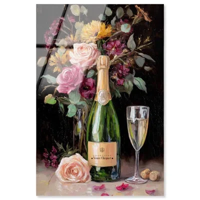 Art Remedy Champagne Blossom Kitchen Decor Acrylic Print By  In Pink