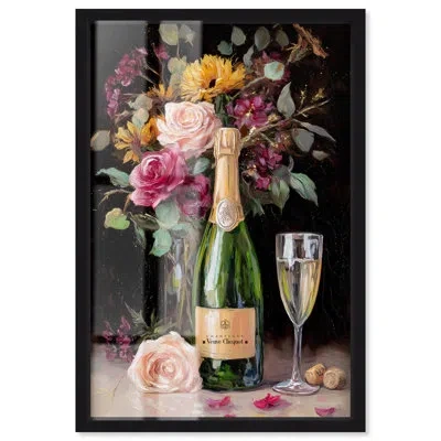 Art Remedy Champagne Blossom Kitchen Decor Shadowbox Print By  In Black