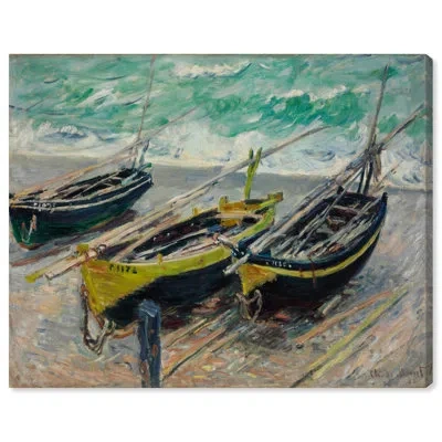 Art Remedy Claude Three Fishing Boats Canvas Coastal Wall Art By  In Wrapped Canvas
