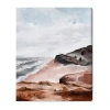 Art Remedy "close To The Harbour" Giclee Nature And Landscape Canvas Art In Brown