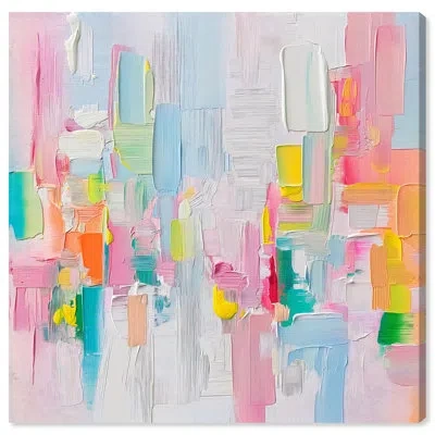 Art Remedy Color Symphony Ii Canvas Spring Abstracts By  In Framed Wrapped Canvas,does Not Apply