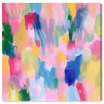 Art Remedy Colorful Rhythm Canvas Spring Abstracts By  In Framed Wrapped Canvas,does Not Apply