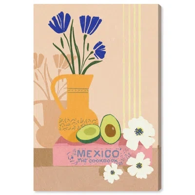 Art Remedy Cookbook And Avocado Canvas Modern Kitchen Print By  In Wrapped Canvas