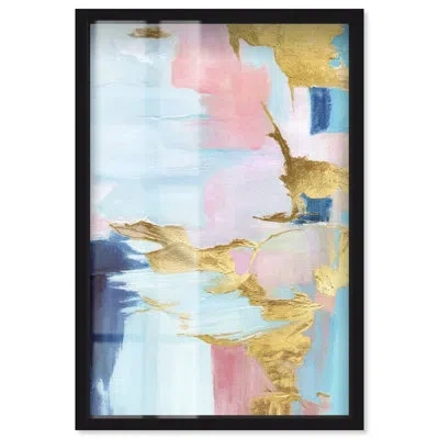Art Remedy Cotton Gold Skies I- Ira Colmeva Shadowbox Abstract Oversized Print By , Black Frame, 44 X In Multi