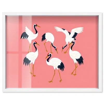 Art Remedy Crane Chorus Shadowbox Print Costal Wall Art By  In White