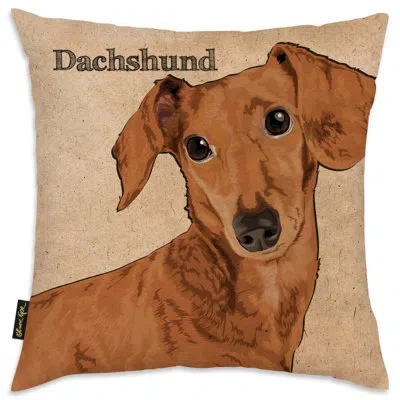 Art Remedy Dachshund Throw Pillow