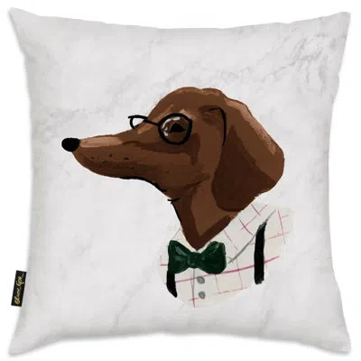 Art Remedy Dachshund Throw Pillow