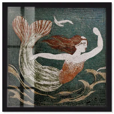 Art Remedy Daughter Of Poseidon Vintage Decor Shadowbox Print By  In Black