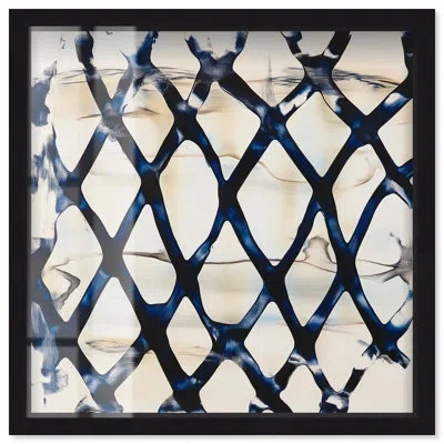 Art Remedy Deep Blue Interlace I Kitchen Decor Shadowbox Print By  In Black