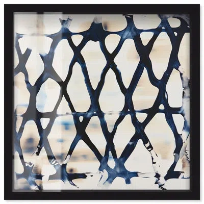 Art Remedy Deep Blue Interlace Ii Kitchen Decor Shadowbox Print By  In Black