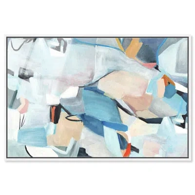 Art Remedy Dialogue Of Lines - Ira Colmeva Framed Acrylic Abstract Oversized Print By , White Frame,  In Multi