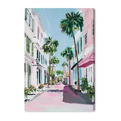 Art Remedy "down The Avenue" Giclee Cities And Skylines Canvas Art In Blue