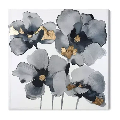 Art Remedy "drama Flora" Giclee Floral And Botanical Canvas Art In Yellow
