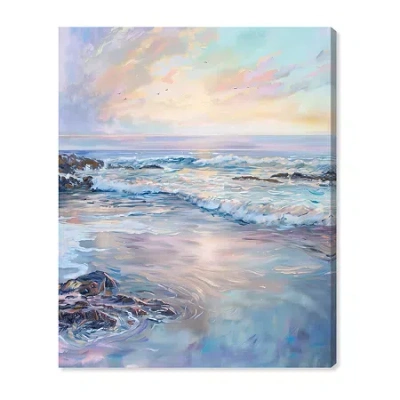 Art Remedy "dreamy Shoreline" Giclee Nature And Landscape Canvas Art In Blue