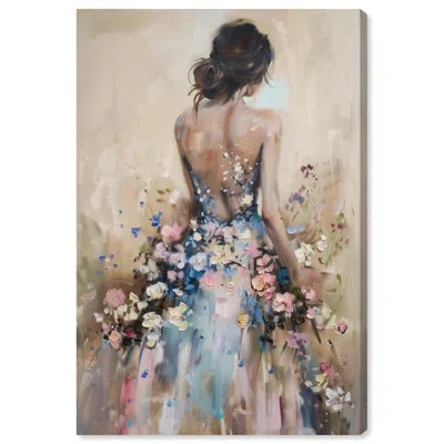 Art Remedy Dress In Spring Bloom Canvas Inspiring Women Protraits By  In Wrapped Canvas