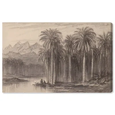 Art Remedy Figures Setting Out In Canoes Canvas Classic Sketches By  In Wrapped Canvas